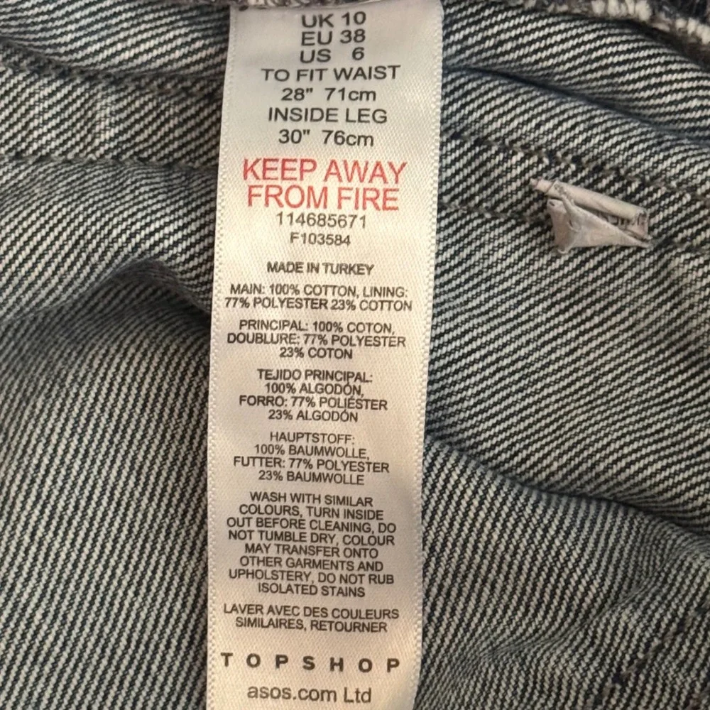 Topshop High‎ Waist Distressed Straight Leg Jeans W28 L30
